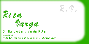 rita varga business card